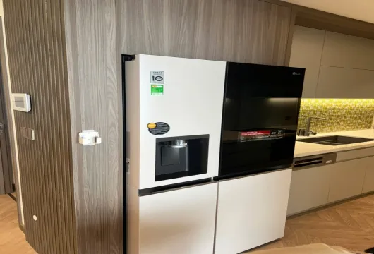 Luxury Han Jardin apartment for rent in Ngoai Giao Doan, Bac Tu Liem, Hanoi – 3 bedrooms, 109m², fully furnished, $1,200/month.