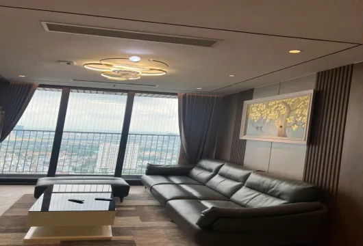 Luxury Han Jardin apartment for rent in Ngoai Giao Doan, Bac Tu Liem, Hanoi – 3 bedrooms, 109m², fully furnished, $1,200/month.