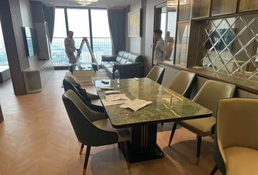 Luxury Han Jardin apartment for rent in Ngoai Giao Doan, Bac Tu Liem, Hanoi – 3 bedrooms, 109m², fully furnished, $1,200/month.