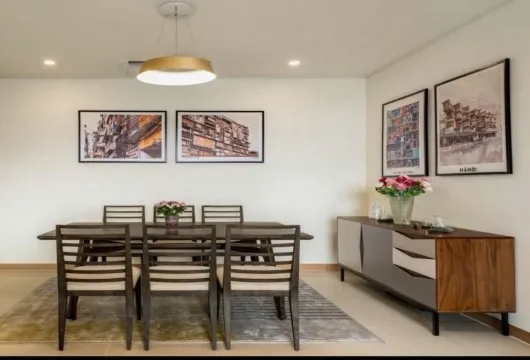 Luxury 2-bedroom apartment for rent at Star Lake, Tây Hồ Tây, 101m², fully furnished with living room, bedroom, kitchen, bathroom, and balcony.