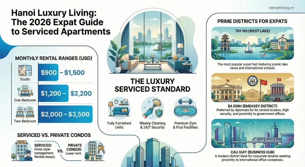 Luxury Serviced Apartment Hanoi: 2026 Expat Guide
