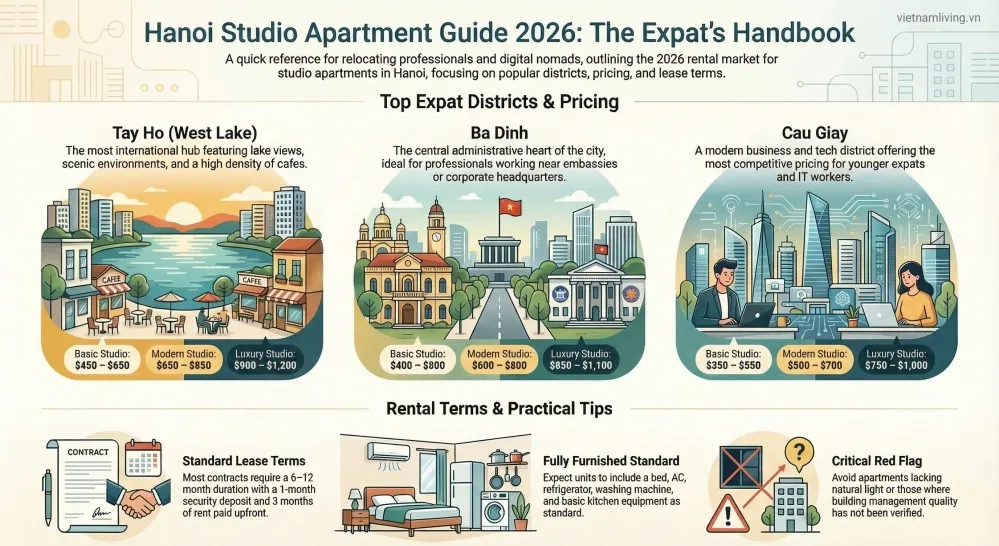 Studio Apartment for Rent in Hanoi: 2026 Expat Guide